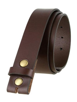 One Piece Full Genuine Leather Belt Strap - 1-1/4" (32MM) Wide