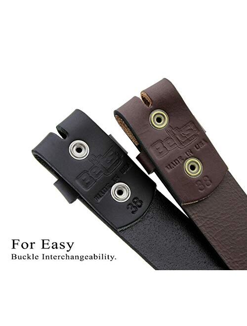 One Piece Full Genuine Leather Belt Strap - 1-1/4" (32MM) Wide