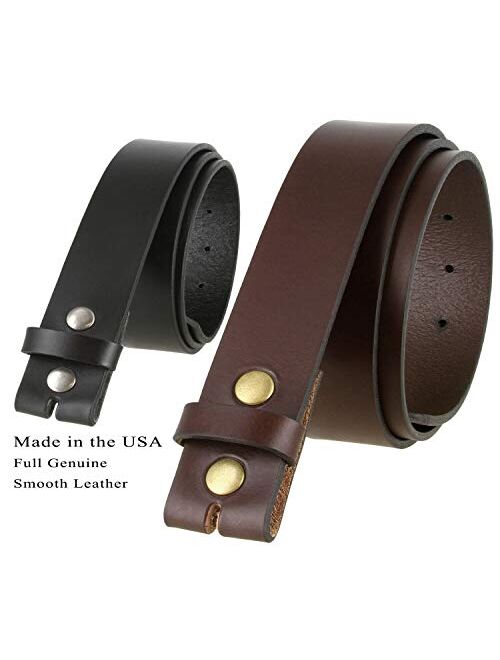 One Piece Full Genuine Leather Belt Strap - 1-1/4" (32MM) Wide