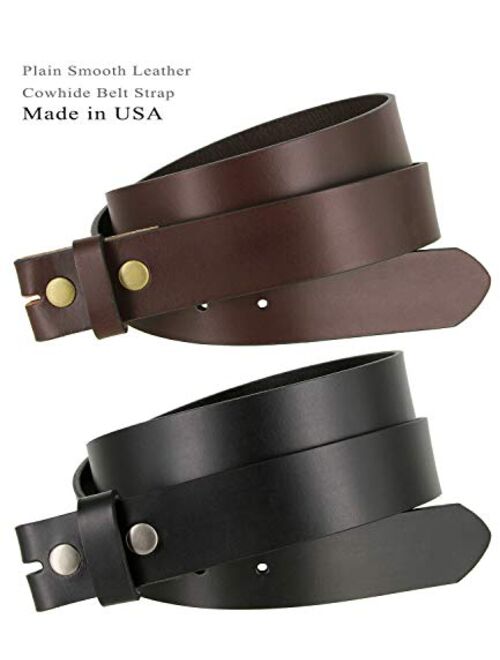 One Piece Full Genuine Leather Belt Strap - 1-1/4" (32MM) Wide