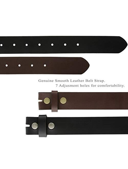 One Piece Full Genuine Leather Belt Strap - 1-1/4" (32MM) Wide