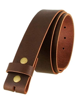 One Piece Full Grain Buffalo Oil Tanned Leather Replacement Belt Strap 1-1/2" wide