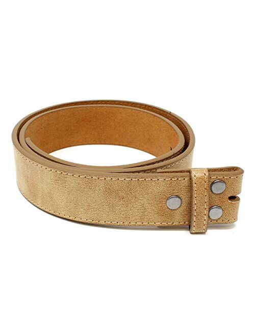 Leather Belt Strap with Vintage Distressed Texture 1.5" Wide with Snaps