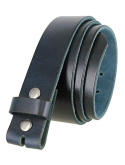 BS040 One Piece Genuine Full Grain Leather 1-1/2" wide Replacement Belt Strap with Snaps on for Women