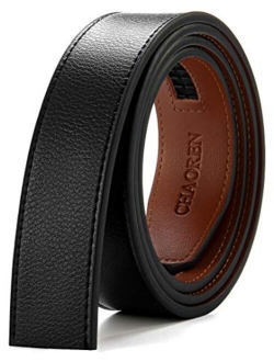 CHAOREN Ratchet Belt Replacement Strap 1 3/8, Genuine Leather Belt Casual for 40MM Slide Click Buckle