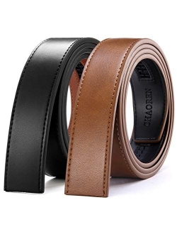 CHAOREN Ratchet Belt Replacement Strap 1 3/8, Genuine Leather Belt Casual for 40MM Slide Click Buckle