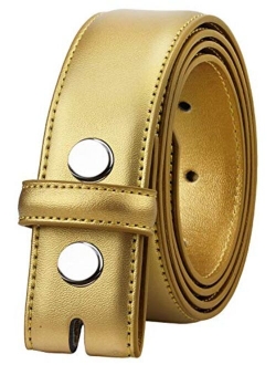 Falari Replacement Genuine Leather Dress Belt Strap Without Buckle Snap on Strap 33mm fit 35mm Buckle