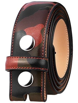 Falari Replacement Genuine Leather Dress Belt Strap Without Buckle Snap on Strap 33mm fit 35mm Buckle