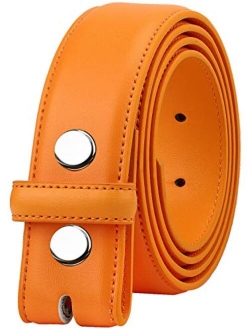 Falari Replacement Genuine Leather Dress Belt Strap Without Buckle Snap on Strap 33mm fit 35mm Buckle