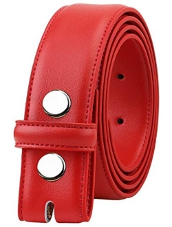 Falari Replacement Genuine Leather Dress Belt Strap Without Buckle Snap on Strap 33mm fit 35mm Buckle