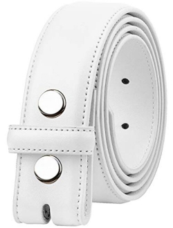 Falari Replacement Genuine Leather Dress Belt Strap Without Buckle Snap on Strap 33mm fit 35mm Buckle