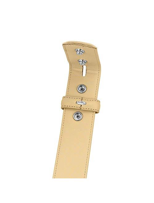 Falari Replacement Genuine Leather Dress Belt Strap Without Buckle Snap on Strap 33mm fit 35mm Buckle