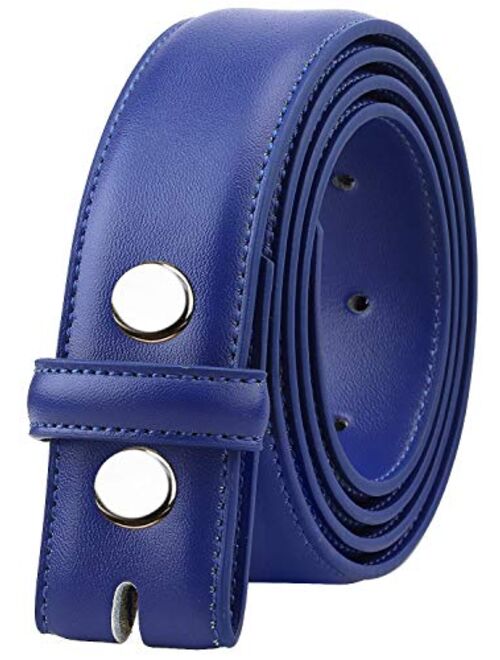 Falari Replacement Genuine Leather Dress Belt Strap Without Buckle Snap on Strap 33mm fit 35mm Buckle