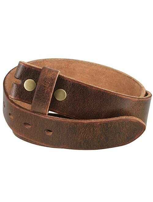 3840002 One Piece Genuine Full Grain Vintage Distressed Leather Belt Strap 1-1/2"(38mm) Wide