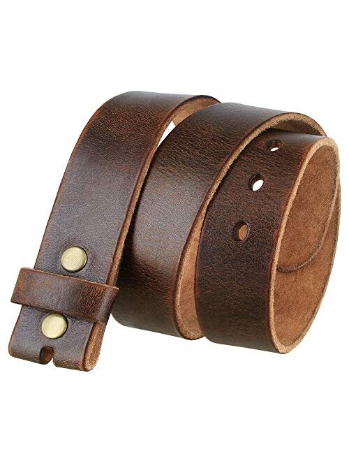 3840002 One Piece Genuine Full Grain Vintage Distressed Leather Belt Strap 1-1/2"(38mm) Wide