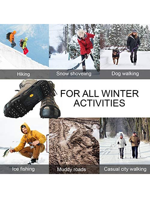 Limm Crampons Ice Traction Cleats Large - Lightweight Traction Cleats for Walking on Snow & Ice - Anti Slip Shoe Grips Quickly & Easily Over Footwear - Portable Ice Gripp