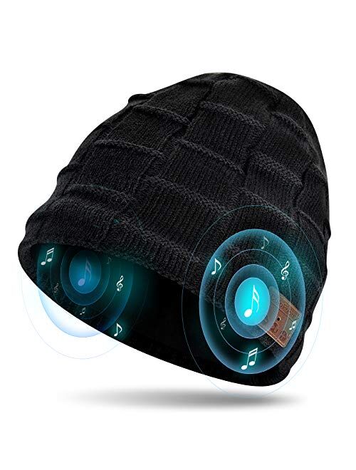 ColoFocus Bluetooth Beanie Hat for Men, Music Hat Christmas Beanie Hat, Unique Winter Sports Gifts for Men Husband Boys