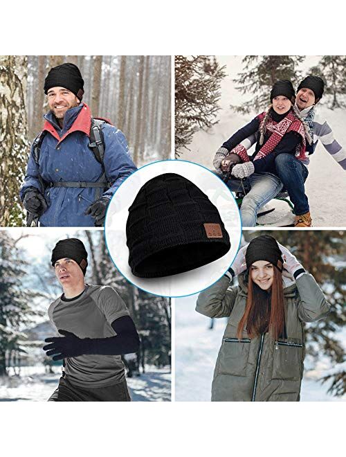 ColoFocus Bluetooth Beanie Hat for Men, Music Hat Christmas Beanie Hat, Unique Winter Sports Gifts for Men Husband Boys