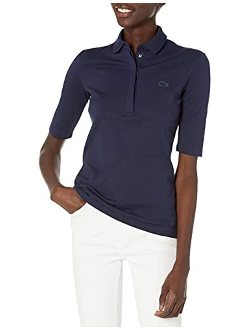 Lacoste Womens Classic Half Sleeve Slim Fit Stretch Pique Polo Shirt