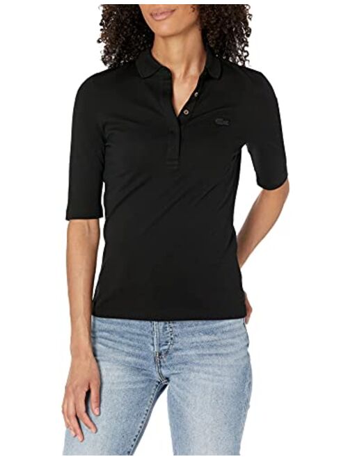 Lacoste Womens Classic Half Sleeve Slim Fit Stretch Pique Polo Shirt