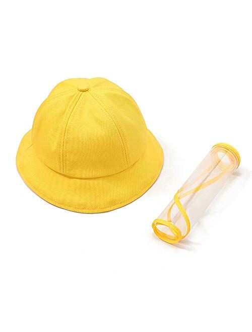 IWNTWY Kids Sun Protection Hat, Toddler Summer Beach Bucket Cap with Removable Cover and Adjustable Straps for Children Boys Girls Babys