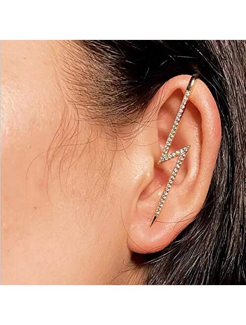 2/6/8Pcs Ear Wrap Crawler Hook Earrings for Women Ear Studs Alloy Rhinestone Ear Jewelry for Birthday Hypoallergenic Stud Earrings Set