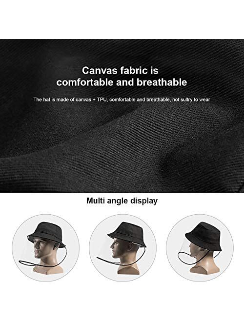 Full-face Protective Cap Anti Splash Safety Facial Hat, Face Eye Shield Isolation Hat, Anti Spitting Anti-Pollution Facial Cover Unisex Black