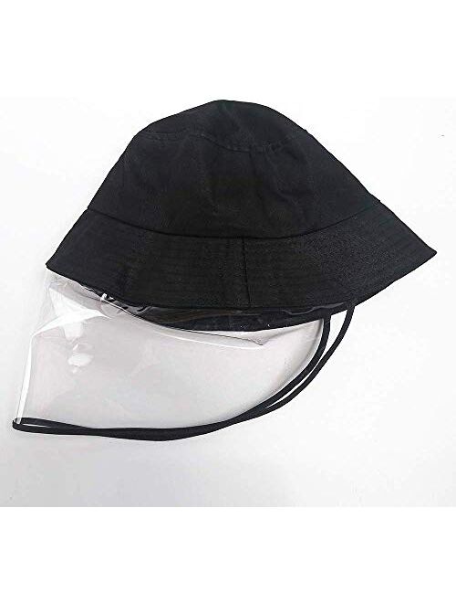 Archer Products Bucket Sun Hat Full-face Protective Cap for Men and Women, Anti-Fog, Anti-Saliva, Windproof Dustproof Black, Medium