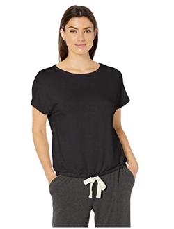 Women's Lightweight Lounge Terry Short-Sleeve Tie-Waist Shirt