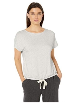 Women's Lightweight Lounge Terry Short-Sleeve Tie-Waist Shirt