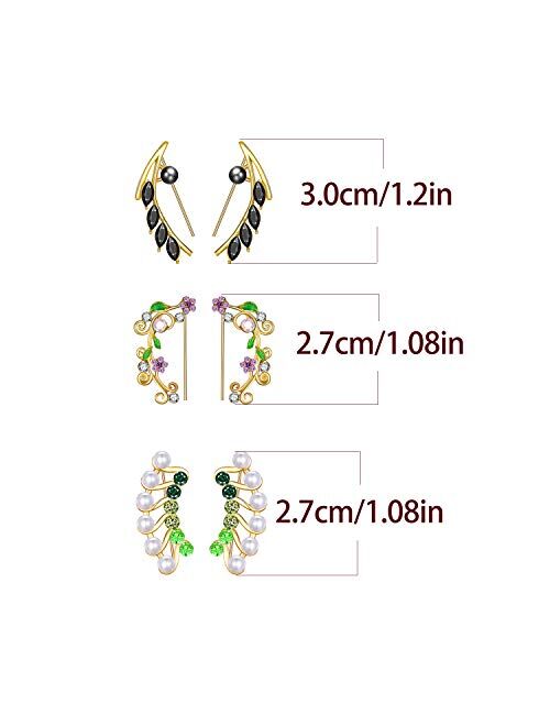 TAMHOO 8/9/12 Pairs Gold Silver Earcuffs Earrings Cartilage Piercing-Muti-colors 7 CZ Screwback Stud Earrings for Teen Girls - Earcuffs Earrings for Women Fashion