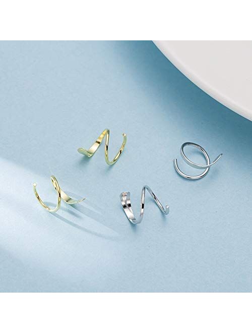 Minimalist Ear Climber Crawler Cuff Earrings for Women Girls Sterling Silver Cartilage Ear Piercing Wrap Earring Studs Hypoallergenic