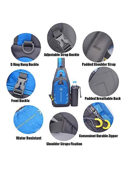 Peicees Chest Crossbody Sling Backpack Bag Travel Bike Gym Daypack for Women Men