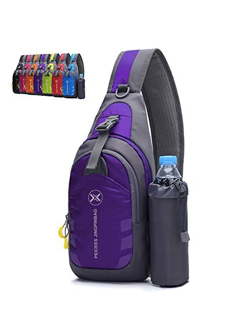 Peicees Chest Crossbody Sling Backpack Bag Travel Bike Gym Daypack for Women Men