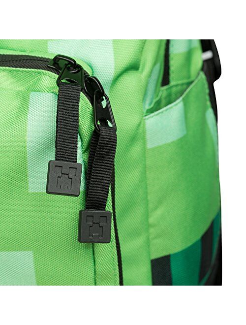 JINX Minecraft Creeper Kids Backpack (Green, 18") for School, Camping, Travel, Outdoors & Fun