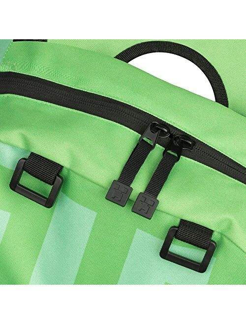 JINX Minecraft Creeper Kids Backpack (Green, 18") for School, Camping, Travel, Outdoors & Fun