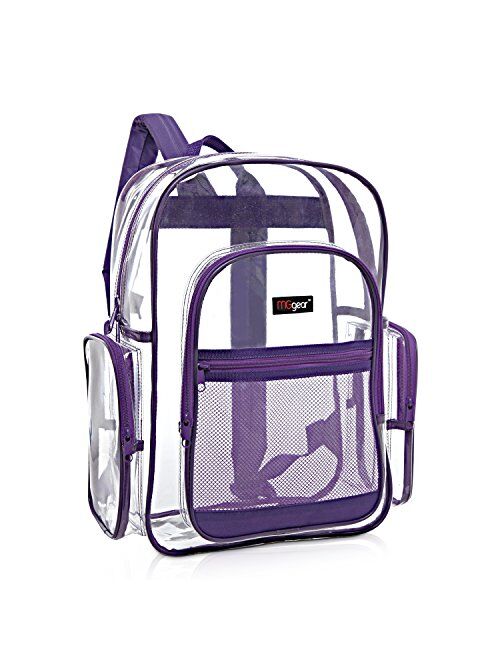 MGgear Clear Transparent PVC Multi-pockets School Backpack/Outdoor Backpack