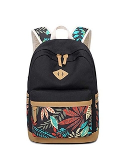 Leaper Fashion School Backpack Canvas Bookbag Shoulder Bag Satchel Daypack