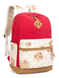 Leaper Fashion School Backpack Canvas Bookbag Shoulder Bag Satchel Daypack