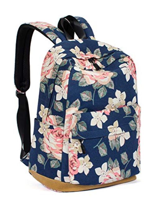 Leaper Fashion School Backpack Canvas Bookbag Shoulder Bag Satchel Daypack