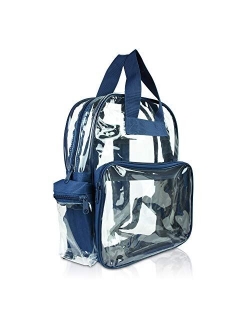 Clear Backpack Small Black Purple Royal Navy Blue Hot Pink Gold Grey Green Red Teal