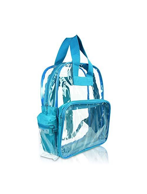 DALIX Clear Backpack Small Black Purple Royal Navy Blue Hot Pink Gold Grey Green Red Teal