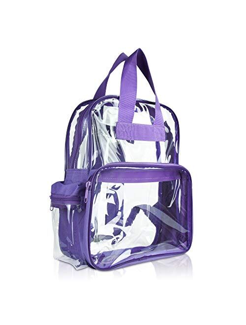 DALIX Clear Backpack Small Black Purple Royal Navy Blue Hot Pink Gold Grey Green Red Teal