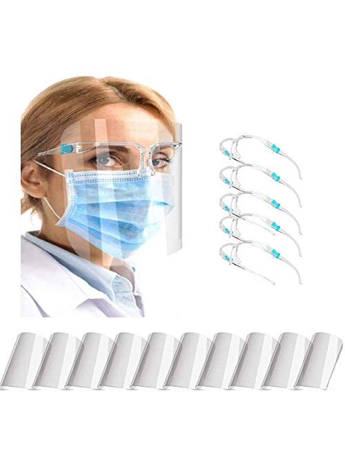 [Fulfillment By Amazon] 15 Pack Reusable Face Glasses Style Visor Transparent