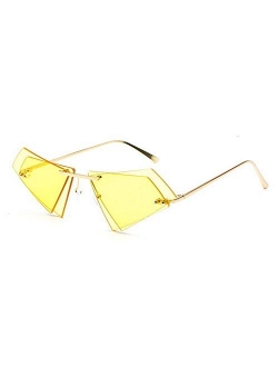 personality irregular double-layer triangle frameless retro unisex sunglasses