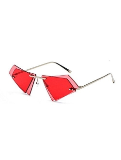 personality irregular double-layer triangle frameless retro unisex sunglasses