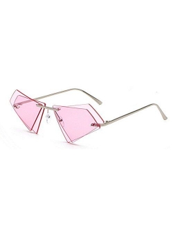 personality irregular double-layer triangle frameless retro unisex sunglasses