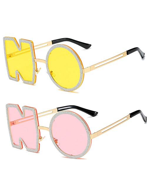 NO Party Rimless Irregular Design Sunglasses For Men/Women UV400 Retro Ladies Diamond Frame Streetwear Eyewears