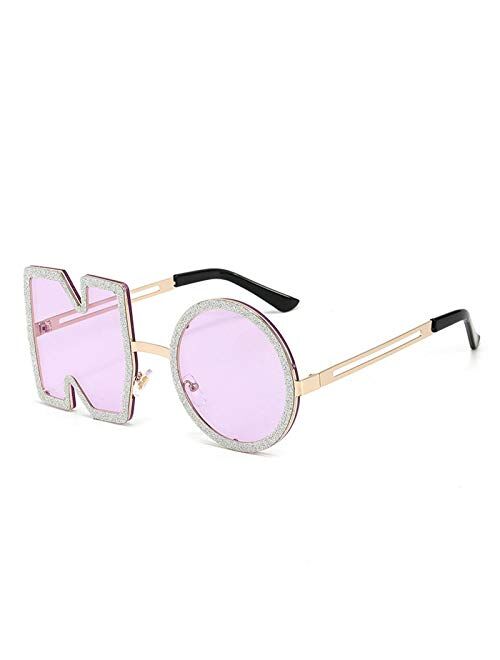 NO Party Rimless Irregular Design Sunglasses For Men/Women UV400 Retro Ladies Diamond Frame Streetwear Eyewears