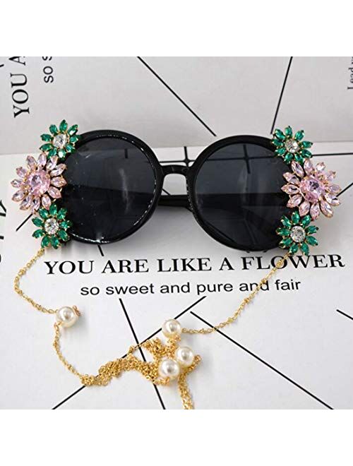 Colygamala Women's fashion retro tassel baroque pearl sunglasses beach eye glasses